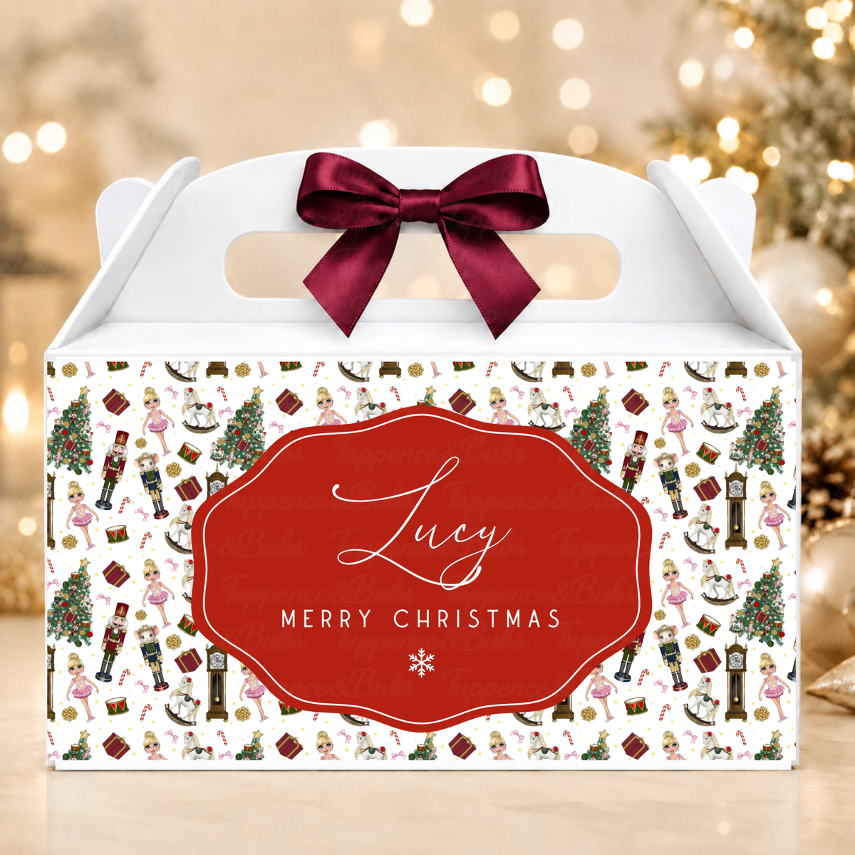 Personalised Nutcracker Christmas Gable Box