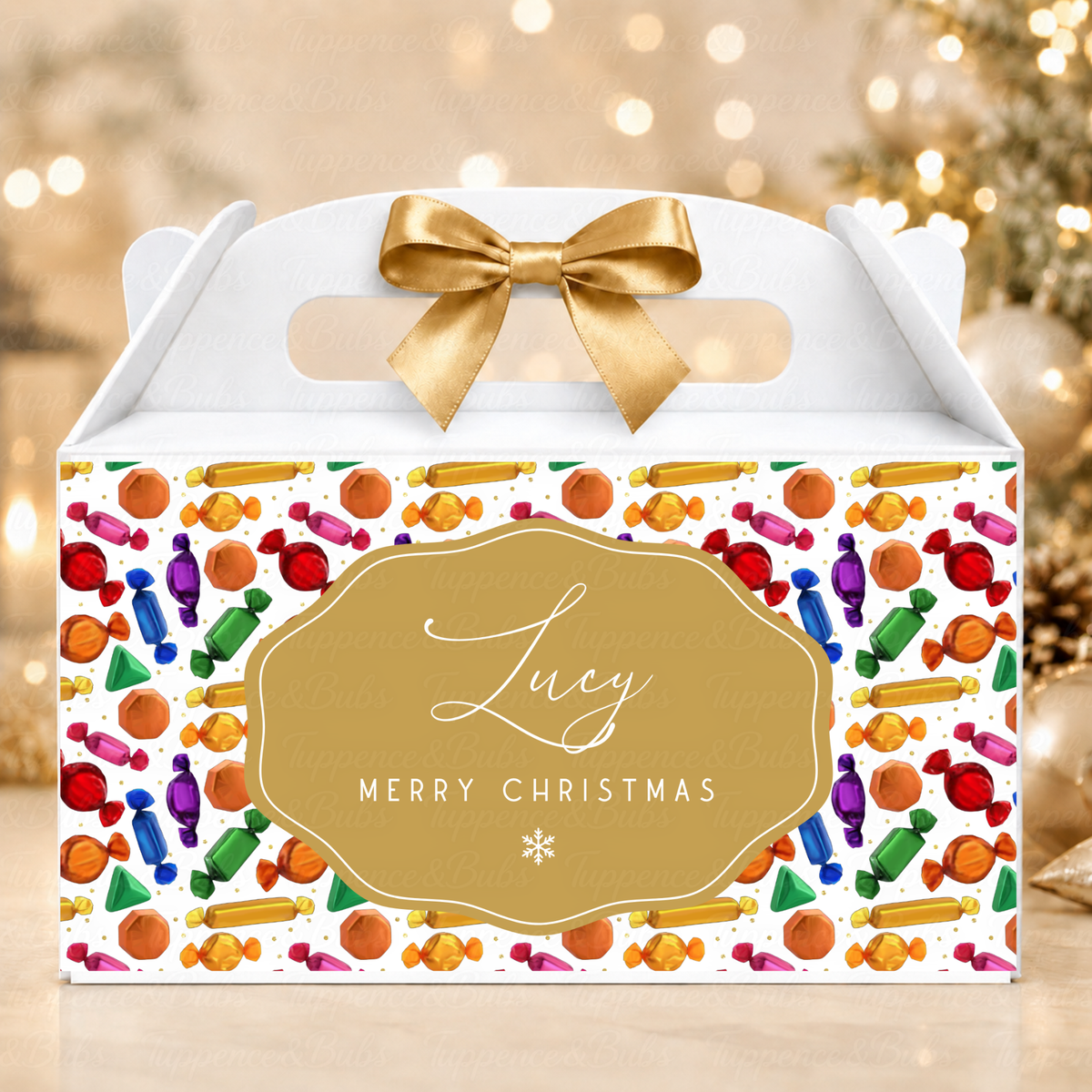 Personalised Christmas Sweet Gable Box