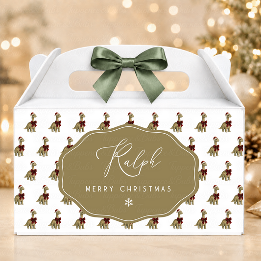 Personalised Dinosaur Christmas Treat Box