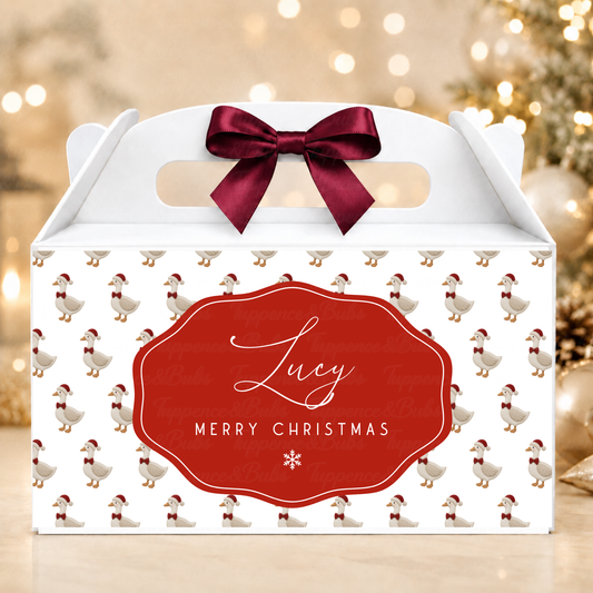 Personalised Christmas Goose Gable Box