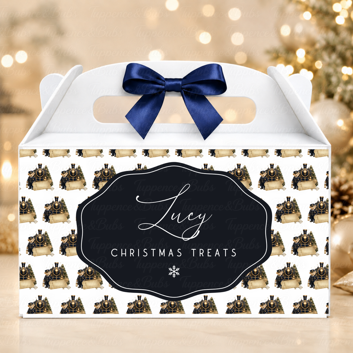 Personalised Vintage Christmas Train Gable Box