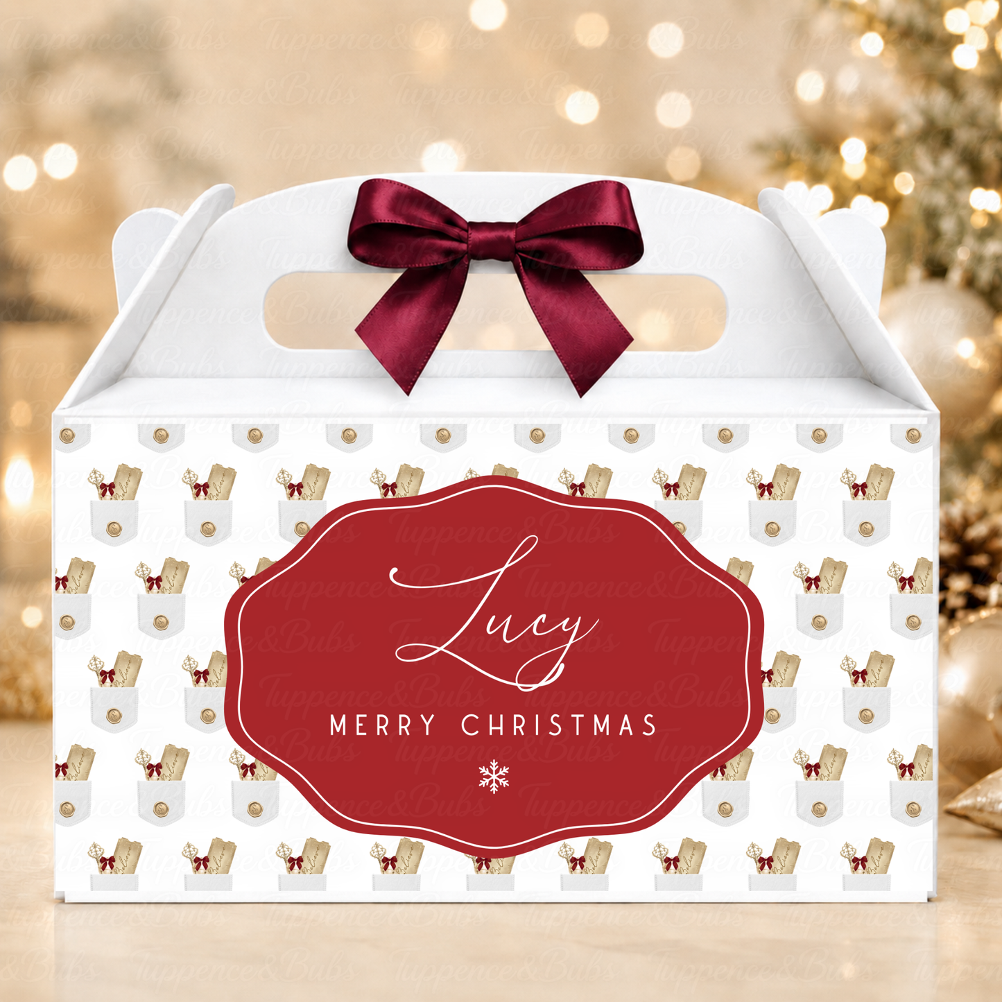 Personalised Believe Ticket Christmas Treat Box