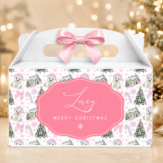 Personalised Polar Bear Christmas Gable Box – 3 Colours