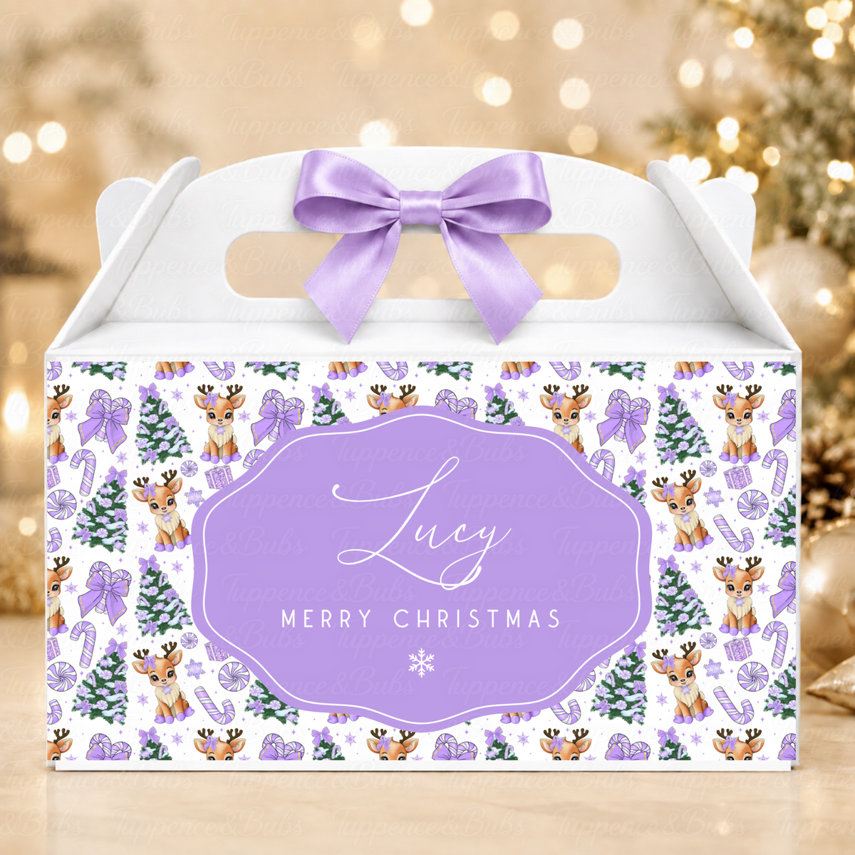 Personalised Reindeer Christmas Gable Box – 3 Colours