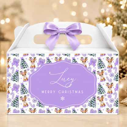 Personalised Reindeer Christmas Gable Box – 3 Colours
