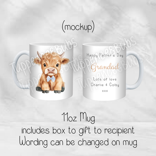 Personalised Highland Cow - Pink or Blue