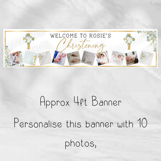 Photo Christening Banner - Eucalyptus