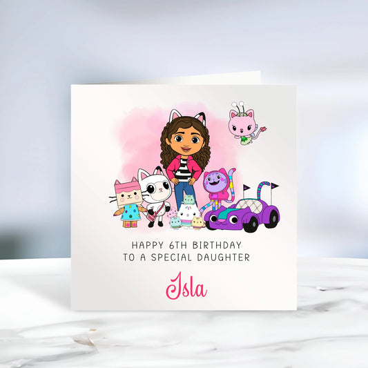 Gabby Themed Birthday Card - Any Age - Any Relation - Any Occasion