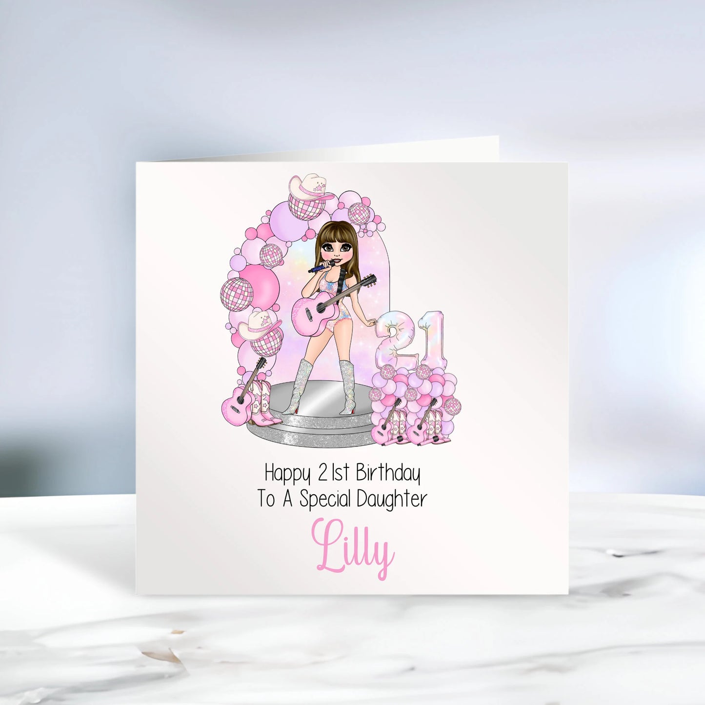 Pop Star Inspired Birthday Card - Any Age - Any Relation - Any Occasion