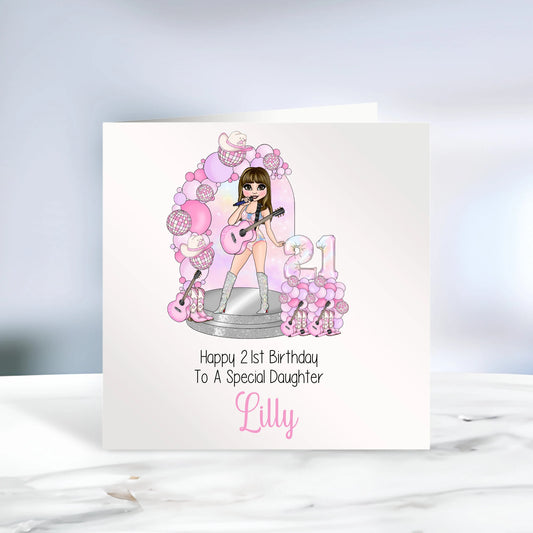 Pop Star Inspired Birthday Card - Any Age - Any Relation - Any Occasion