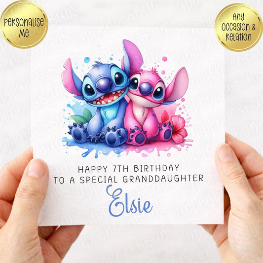 Stitch & Angel Themed Card