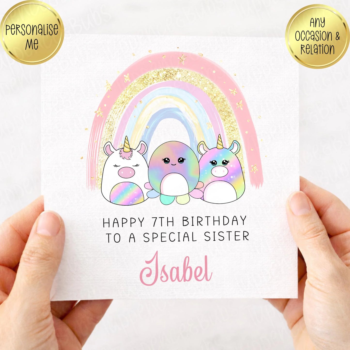 SquishMallow Inspired Birthday Card