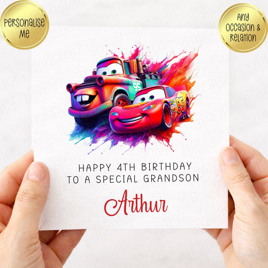 Cars Inspired Birthday Card