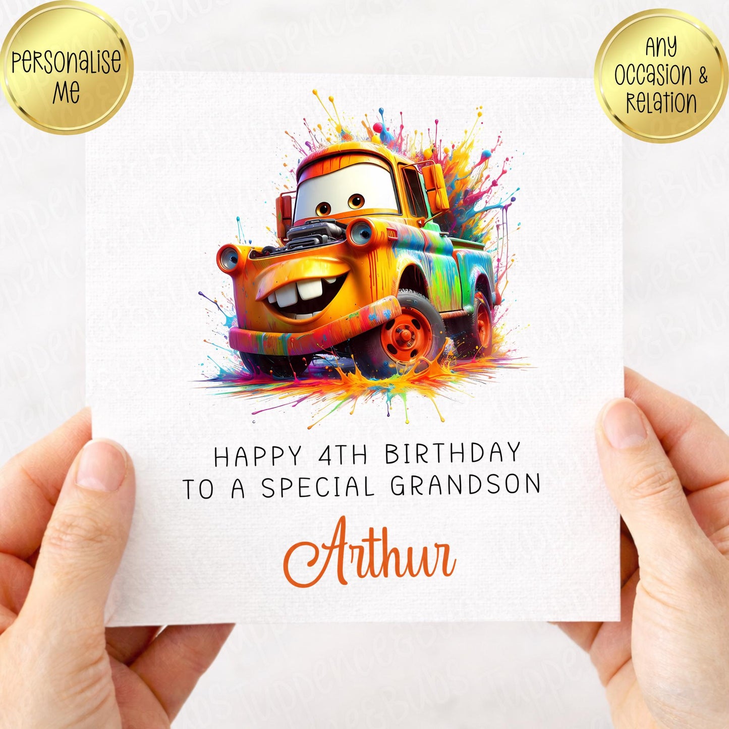 Cars Mater Inspired Birthday Card