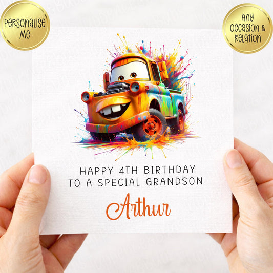 Cars Mater Inspired Birthday Card