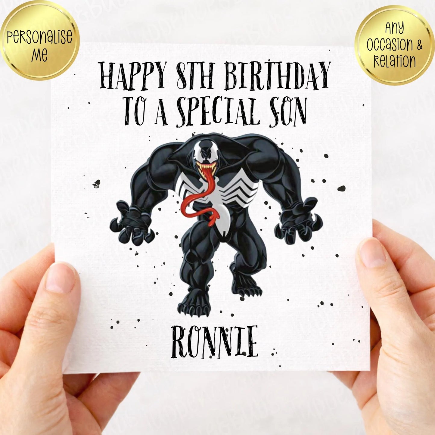 Venom Inspired Birthday Card