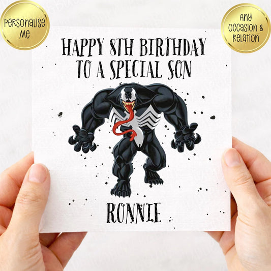 Venom Inspired Birthday Card