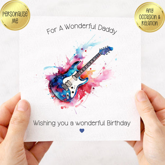 Guitar Themed Card