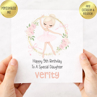 Cute Ballerina Themed Card