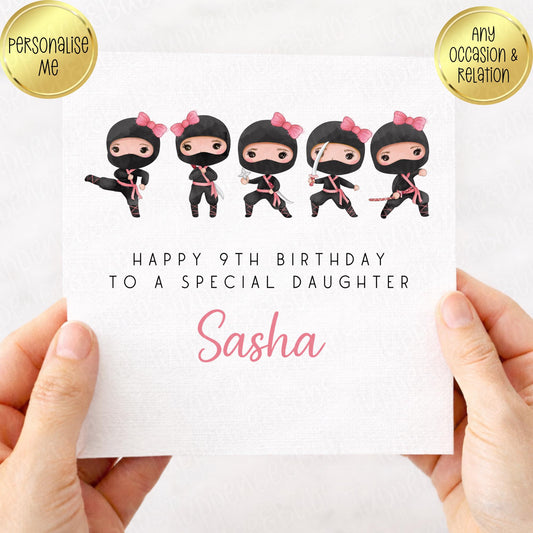 Ninja Themed Card - Pink