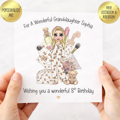 Beige Bear PJ Themed Card