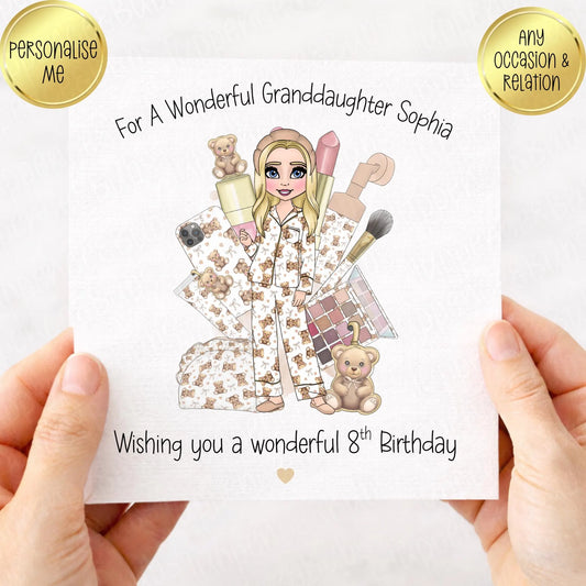 Beige Bear PJ Themed Card