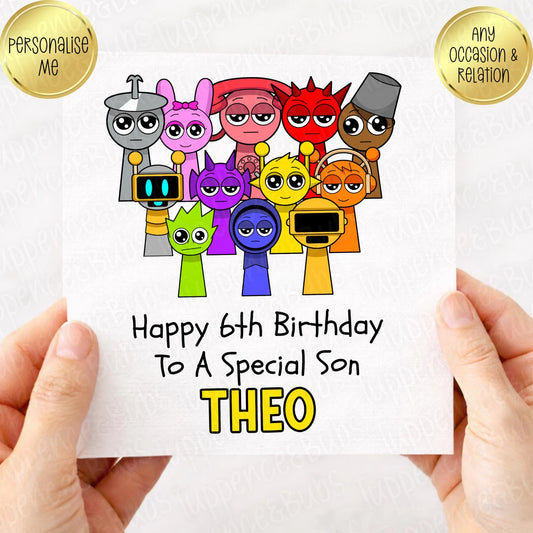 Sprunki Themed Birthday Card