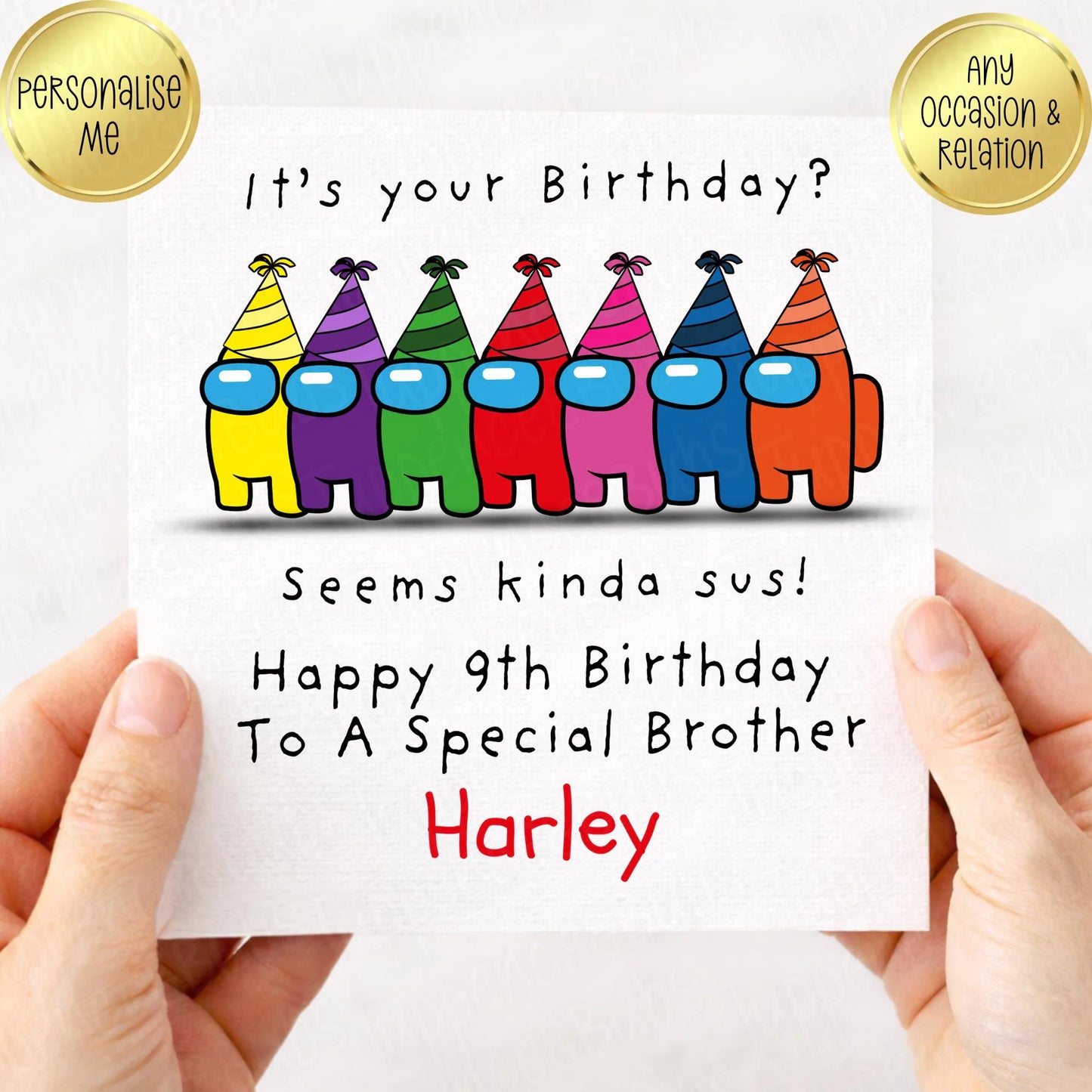 Among Us Inspired Birthday Card