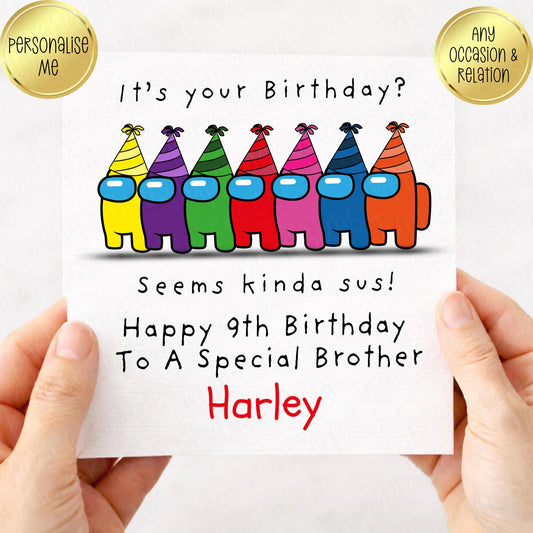 Among Us Inspired Birthday Card
