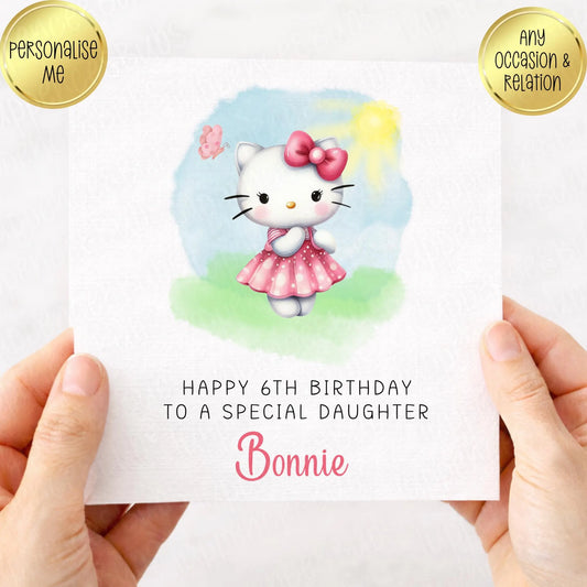 Kitty Inspired Birthday Card