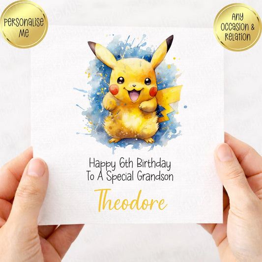 Pokemon Inspired Birthday Card