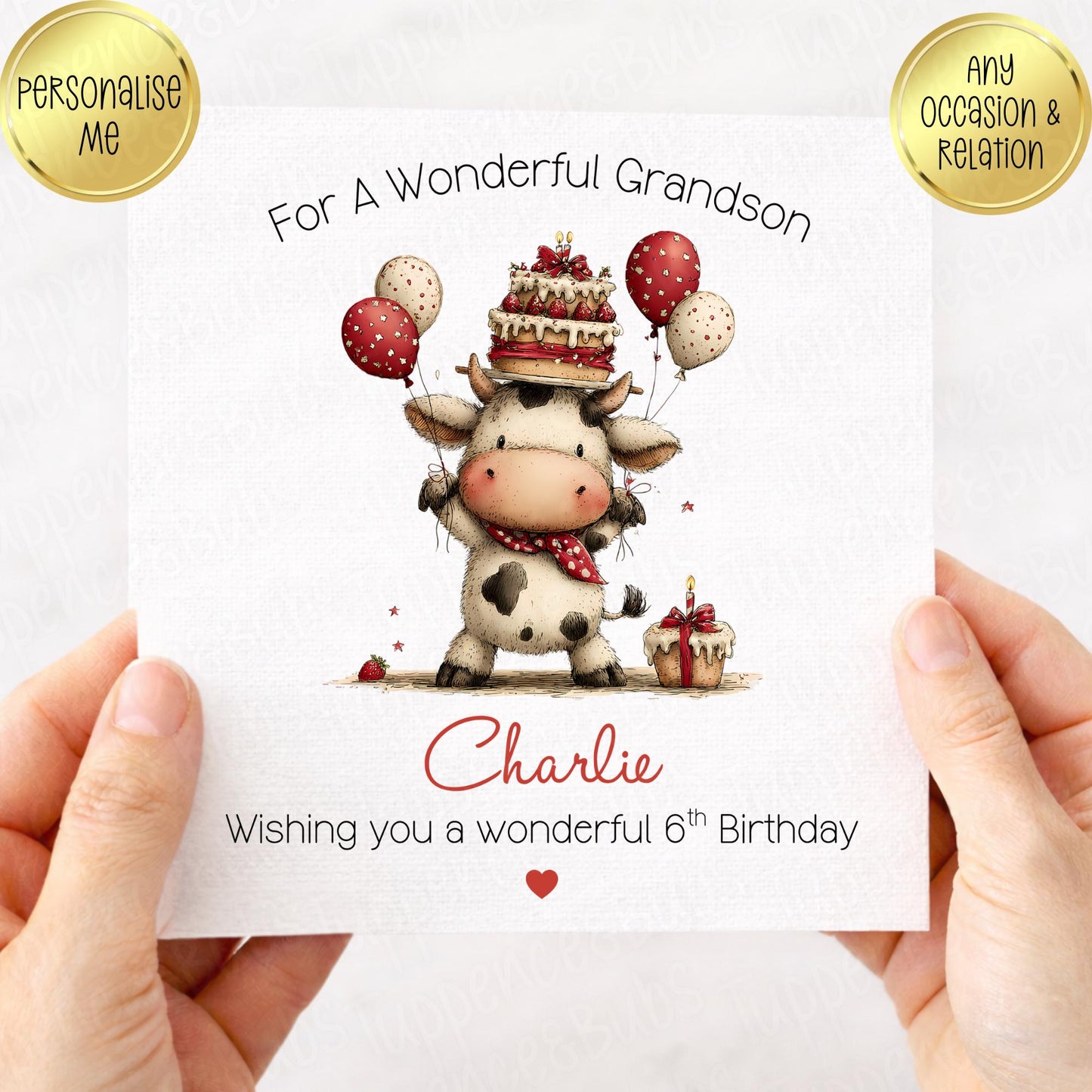 Birthday Cow Themed Card