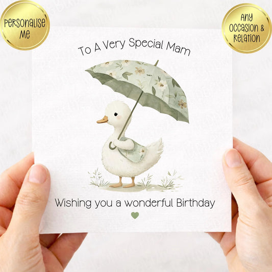 Floral Goose Themed Card