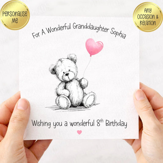 Bear With Balloon - Pink or Blue