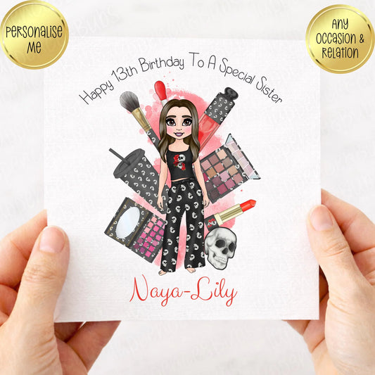 Skulls & Roses Beauty Inspired Birthday Card
