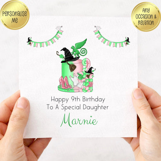 Wicked Witch Cake Themed Birthday Card