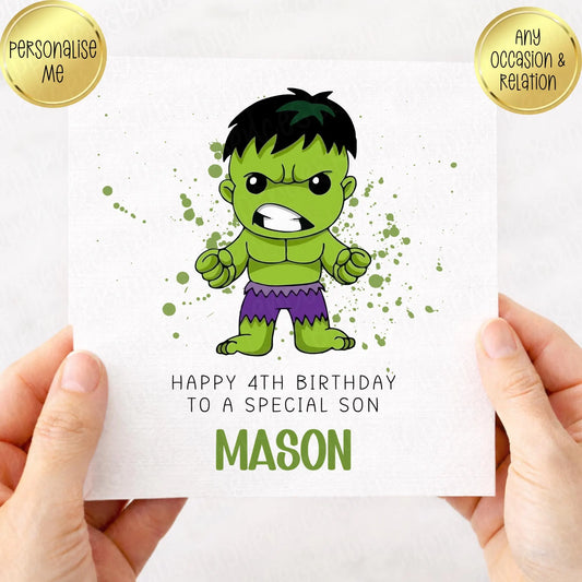 Hulk Inspired Birthday Card