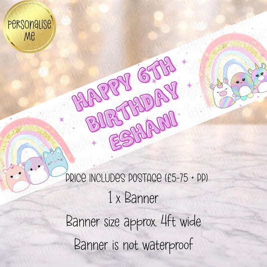 SquishMallow Inspired Birthday Banner