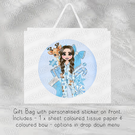 Blue Reindeer Adult/Teen Gift Bag - 2 sizes